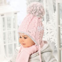 Detské čiapky zimné - dievčenské so šálikom - model - 1/749